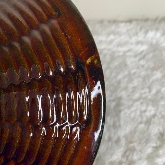 Vintage Marcrest Oven Proof Daisy Dot Brown Stoneware Bowl Dish - Picture 3 of 8